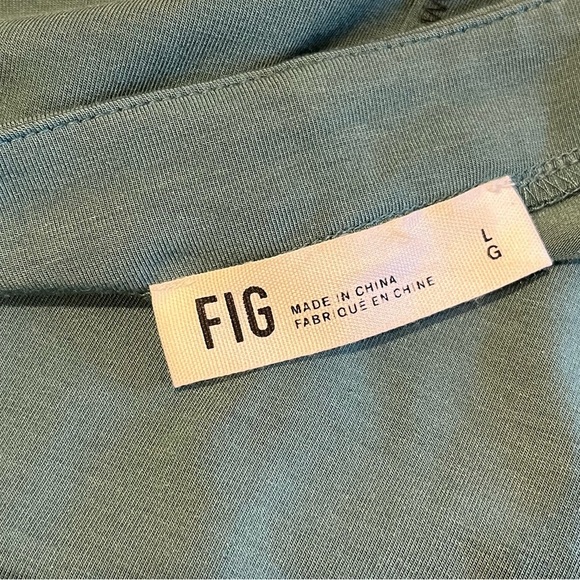 📍 FIG – Teal V-Neck Drawstring Hem Top (Size L) - Picture 4 of 7